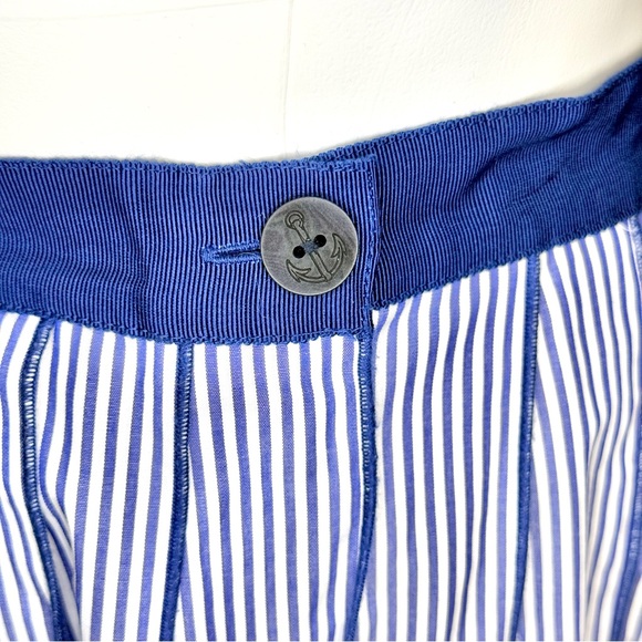 NWT Vineyard Vines Poplin Stripe Pleated Skirt in Spinnaker - Picture 3 of 10